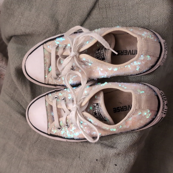 Sparkly Iridescent Converse Size 7 - Picture 1 of 5